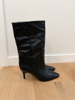 Zara Mid-Calf Pointed-Toe Heeled Boots